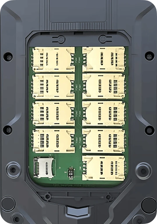 Internal view of the Wonder Transit X showing eight Secure Access Module slots