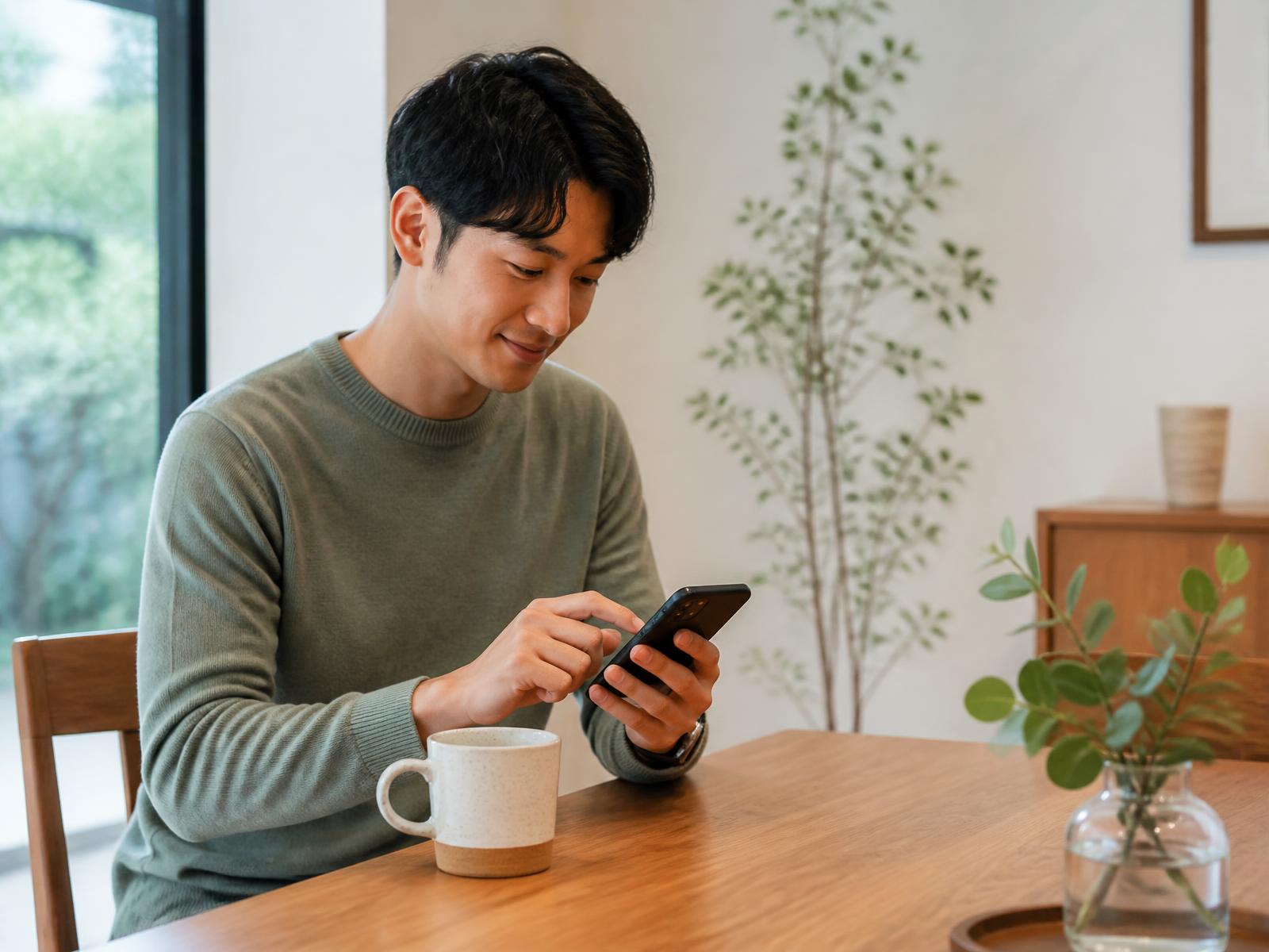 客戶在家中以手機付款